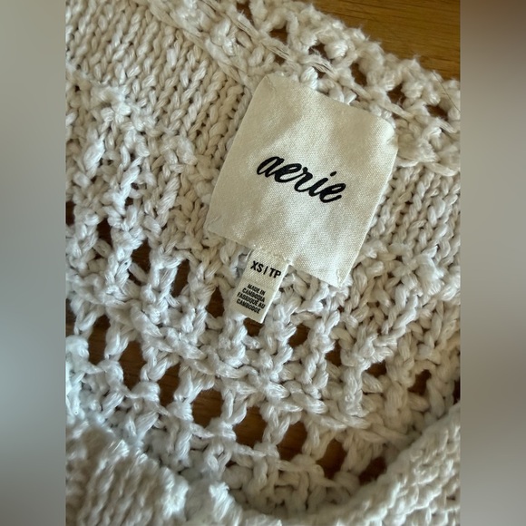Aerie White Crochet Top XS - Picture 4 of 5